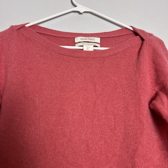 Ellen Tracy Womens 100% Cashmere Sweater Sz S Pink Quite Luxury - Picture 8 of 13